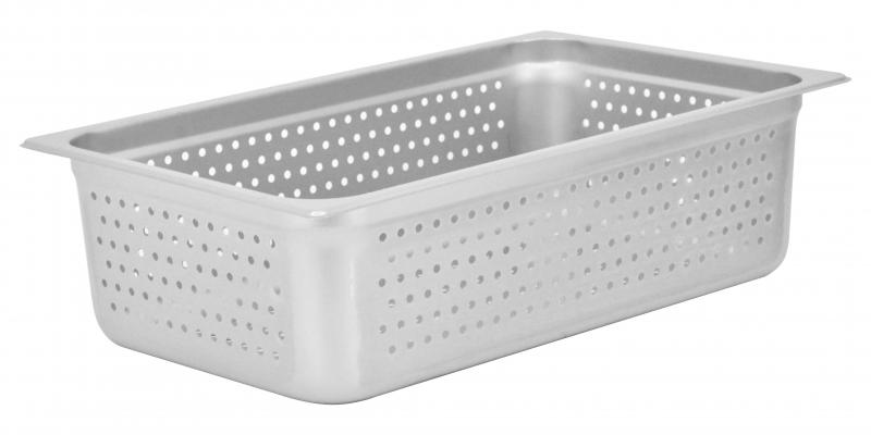 Full-size, 25-gauge Stainless Steel Perforated Steam Table Pan with 6" Deep